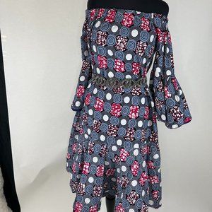 African Fabric Halter Dress without Belt